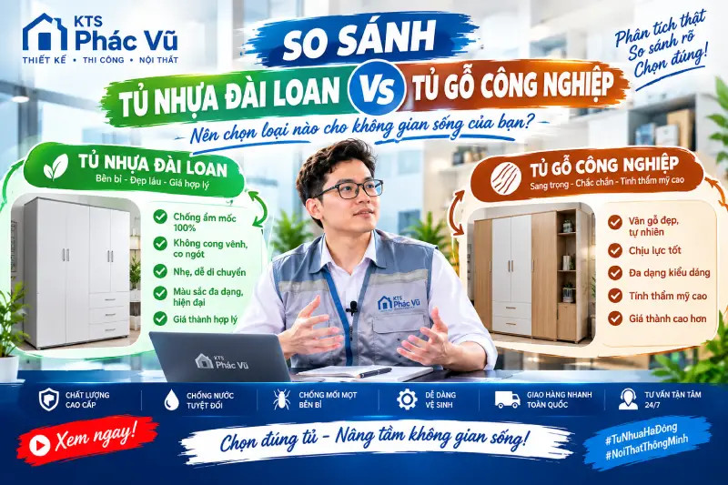 So sánh tủ nhựa Đài Loan và Tủ gỗ công nghiệp mdf