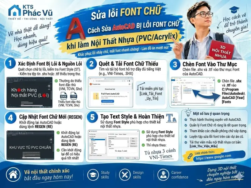 Cách sửa autoCAD bị lỗi font chữ