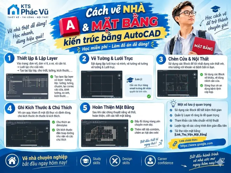 Cách vẽ nhà & mặt bằng kiến trúc bằng AutoCad
