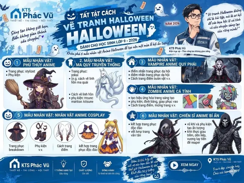 Ý tưởng vẽ tranh lễ hội halloween anime