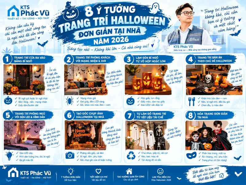 ý tưởng trang trí Halloween đơn giản tại nhà
